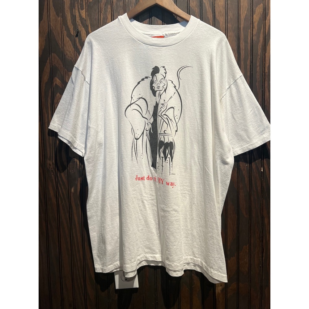 Disney Cruella De Vil Just Do It My Way Graphic T-Shirt White Large XL Mens